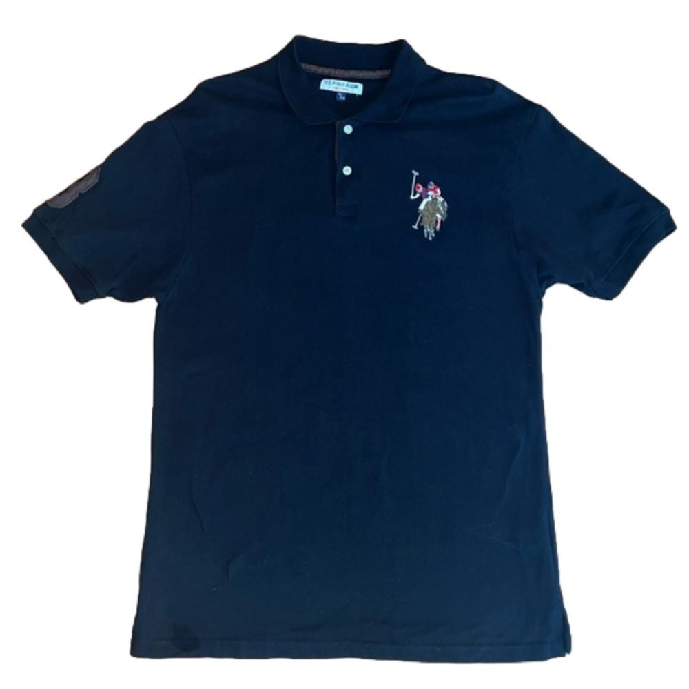 U.S Polo Assn Black Large Embroidered Horse Short Sleeve Polo Shirt. Size XL.